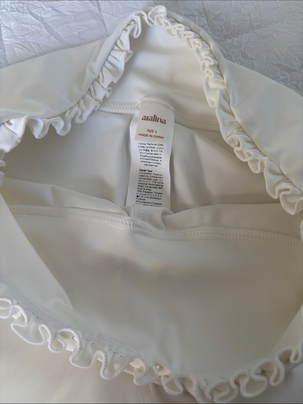 Ivory Ruffle-Trim Activewear Set - Picture 6 of 6